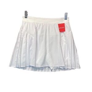 NEW Spanx White Get Moving Pleated Skirt Tennis Pickleball Skort Sz S